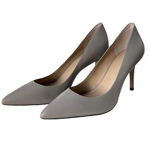 Ann Taylor Heels Gray Leather Pump Size 9.5